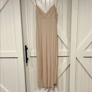 Alexia Admor Beige Maxi Dress with Spaghetti Straps